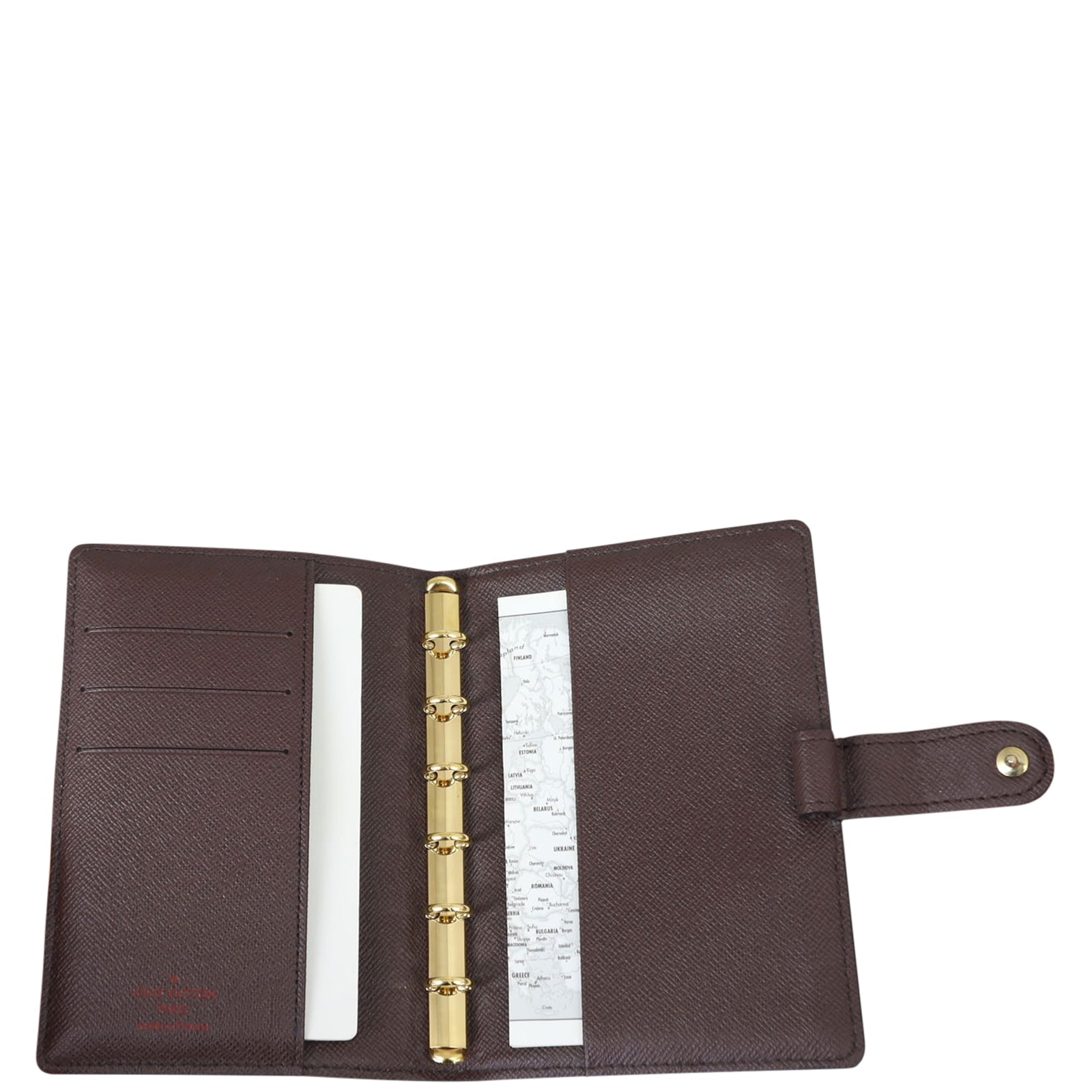 Louis Vuitton Small Ring Agenda Cover Damier Ebene Whole interior