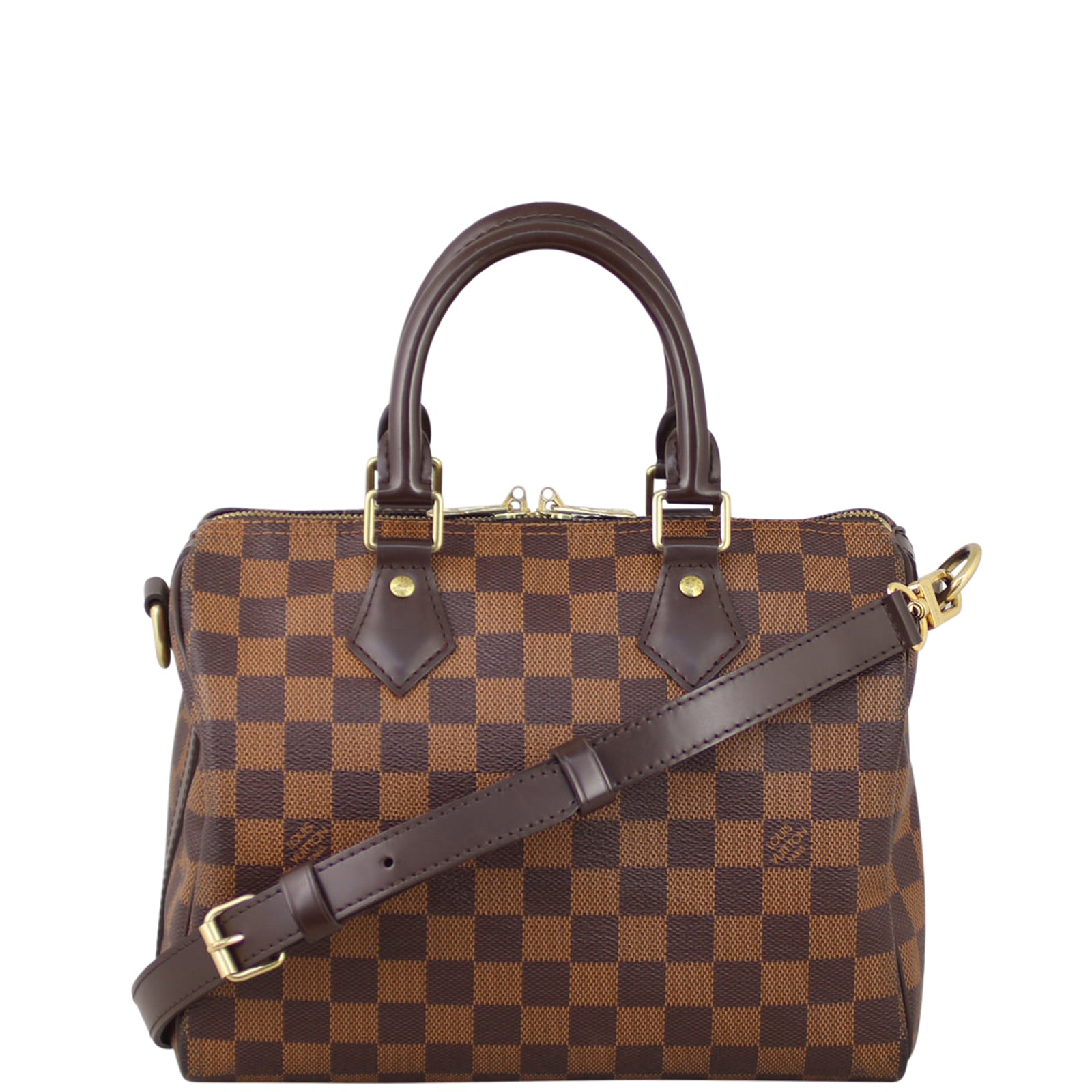 Louis Vuitton Speedy 25 Bandouliere Damier Ebene Front