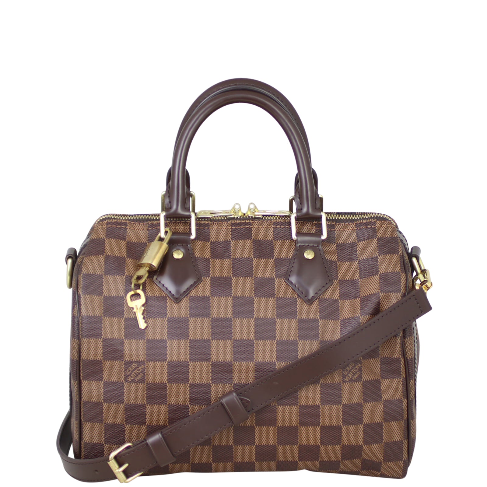 Louis Vuitton Speedy 25 Bandouliere Damier Ebene Front