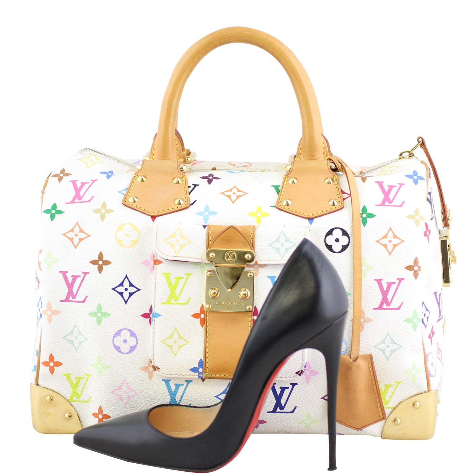 Louis Vuitton Speedy 30 Monogram White Multicolore Scale