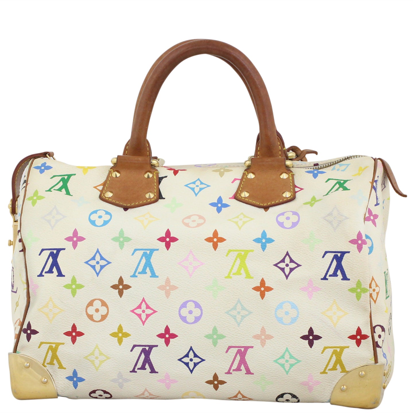 Louis Vuitton Speedy 30 White Multicolore Monogram Back