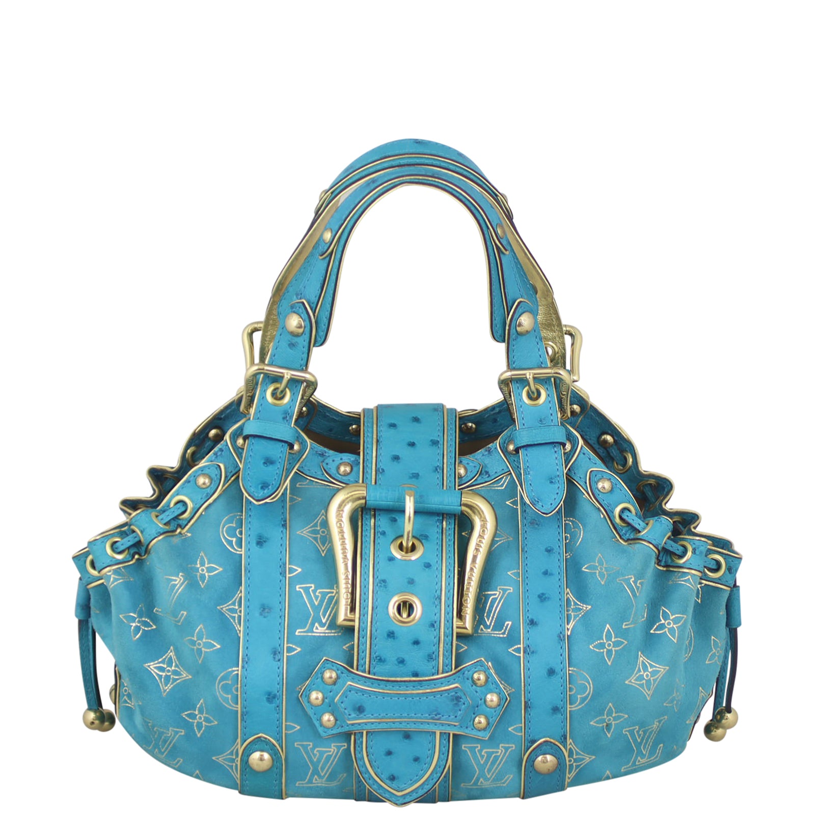 Louis Vuitton Suede and Ostrich Theda GM Front