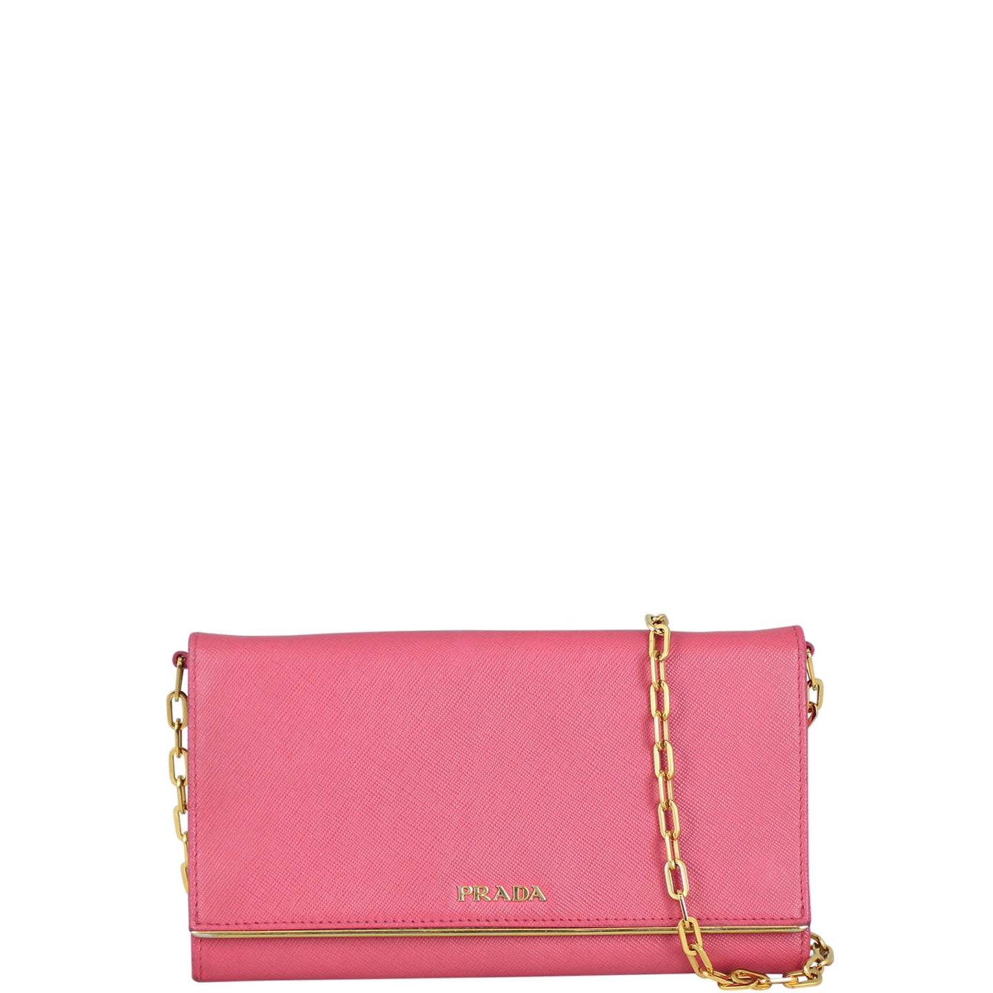 Prada Saffiano Lux Chain Wallet Front