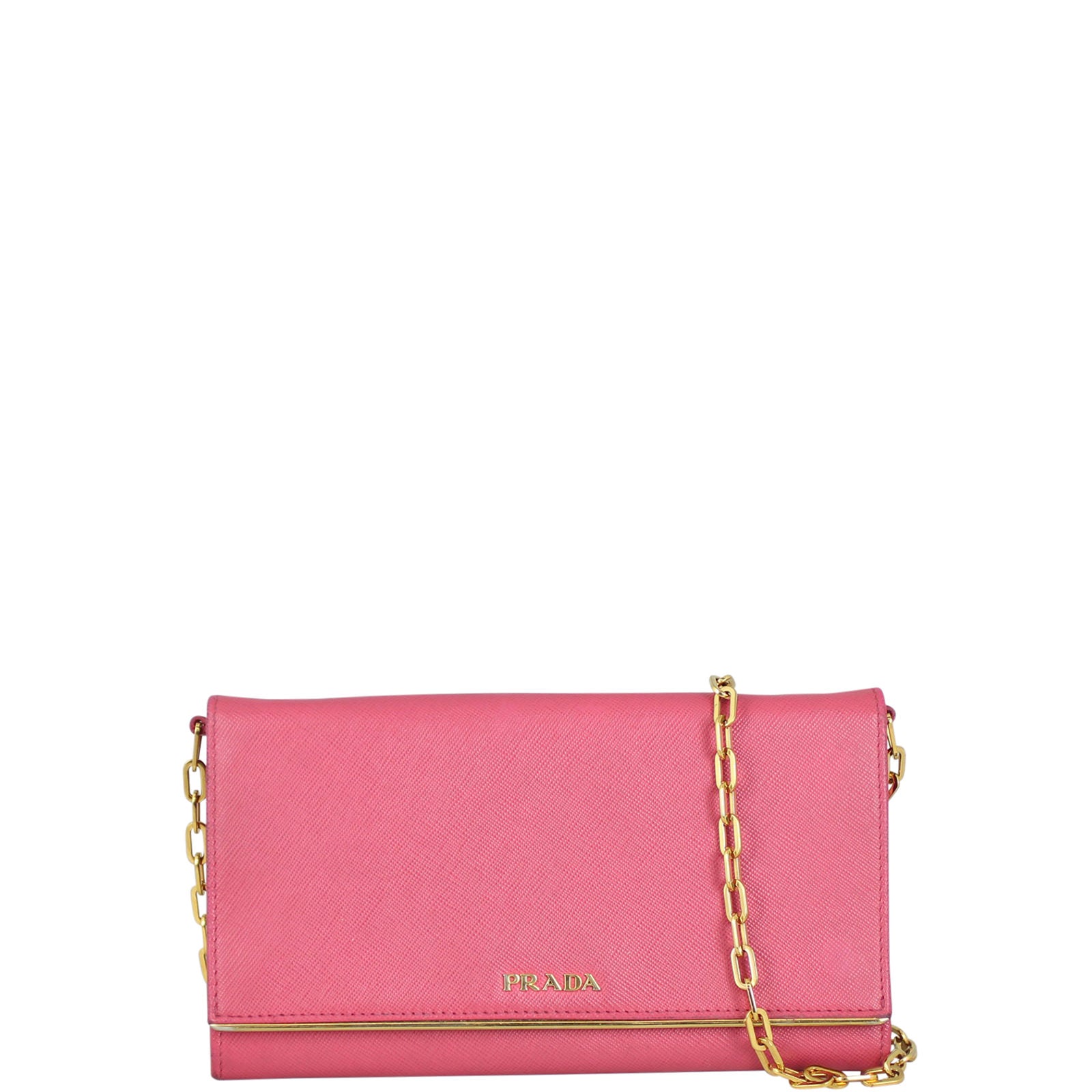 Prada Saffiano Lux Chain Wallet Front