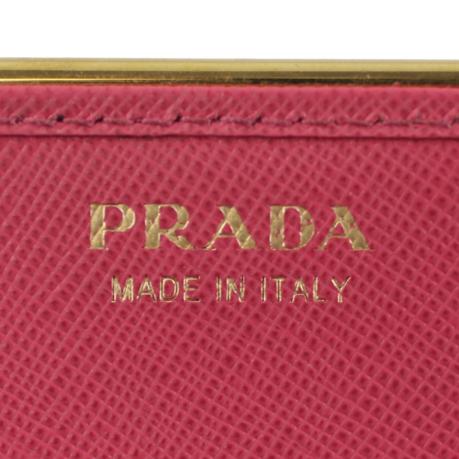 Prada Saffiano Lux Chain Wallet Stamp