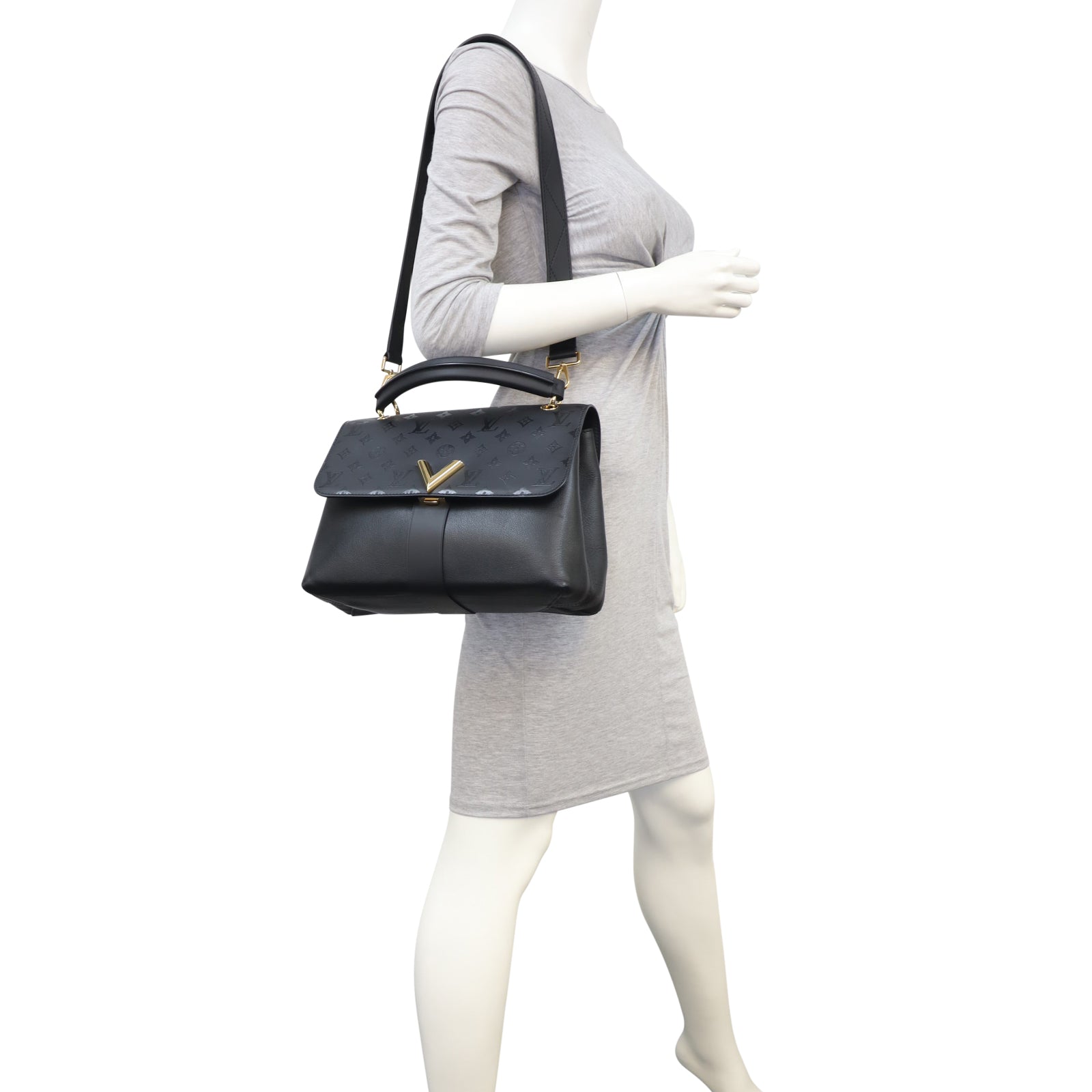 Louis Vuitton Very Onehandle ハンドバッグ LOUIS VUITTON Very One Handle Monogram Leather Shoulder Bag Black