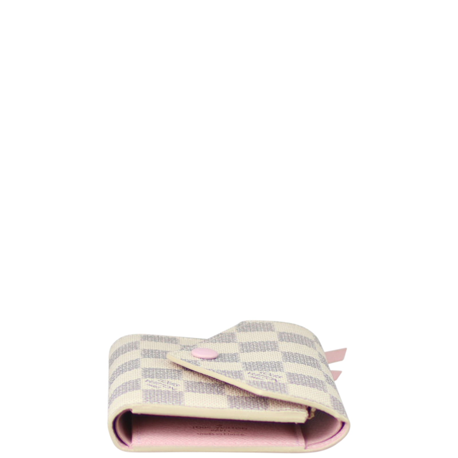 Louis Vuitton Victorine Wallet Damier Azur Rose Ballerine Side