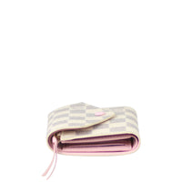 Louis Vuitton Victorine Wallet Damier Azur Rose Ballerine Side