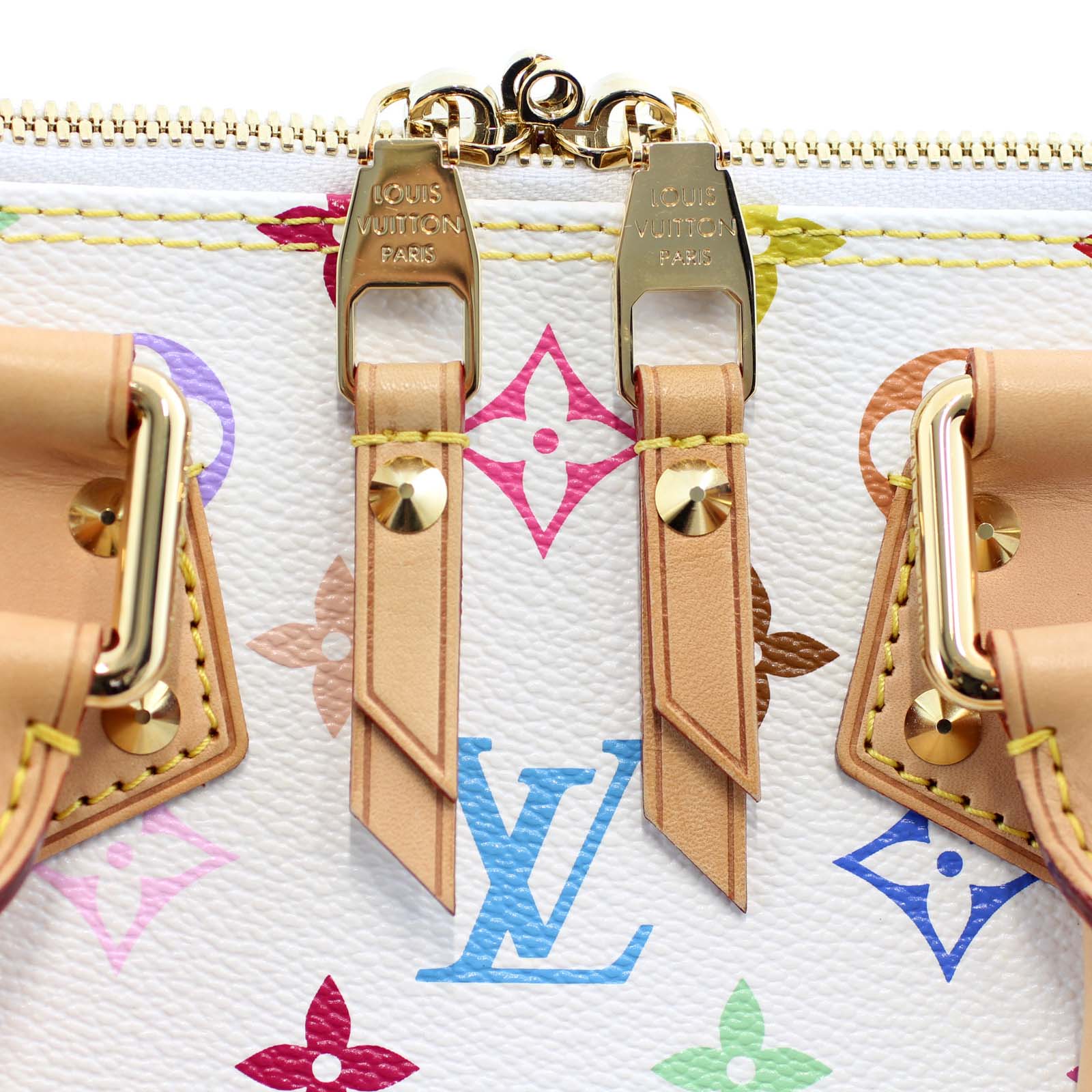 Louis Vuitton Alma GM Multicolore Zip detail