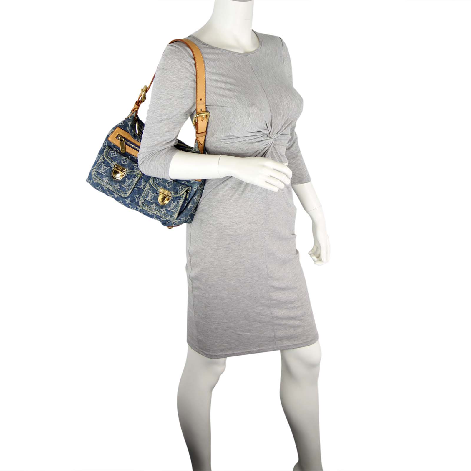 Louis Vuitton Monogram Denim Baggy PM Scale