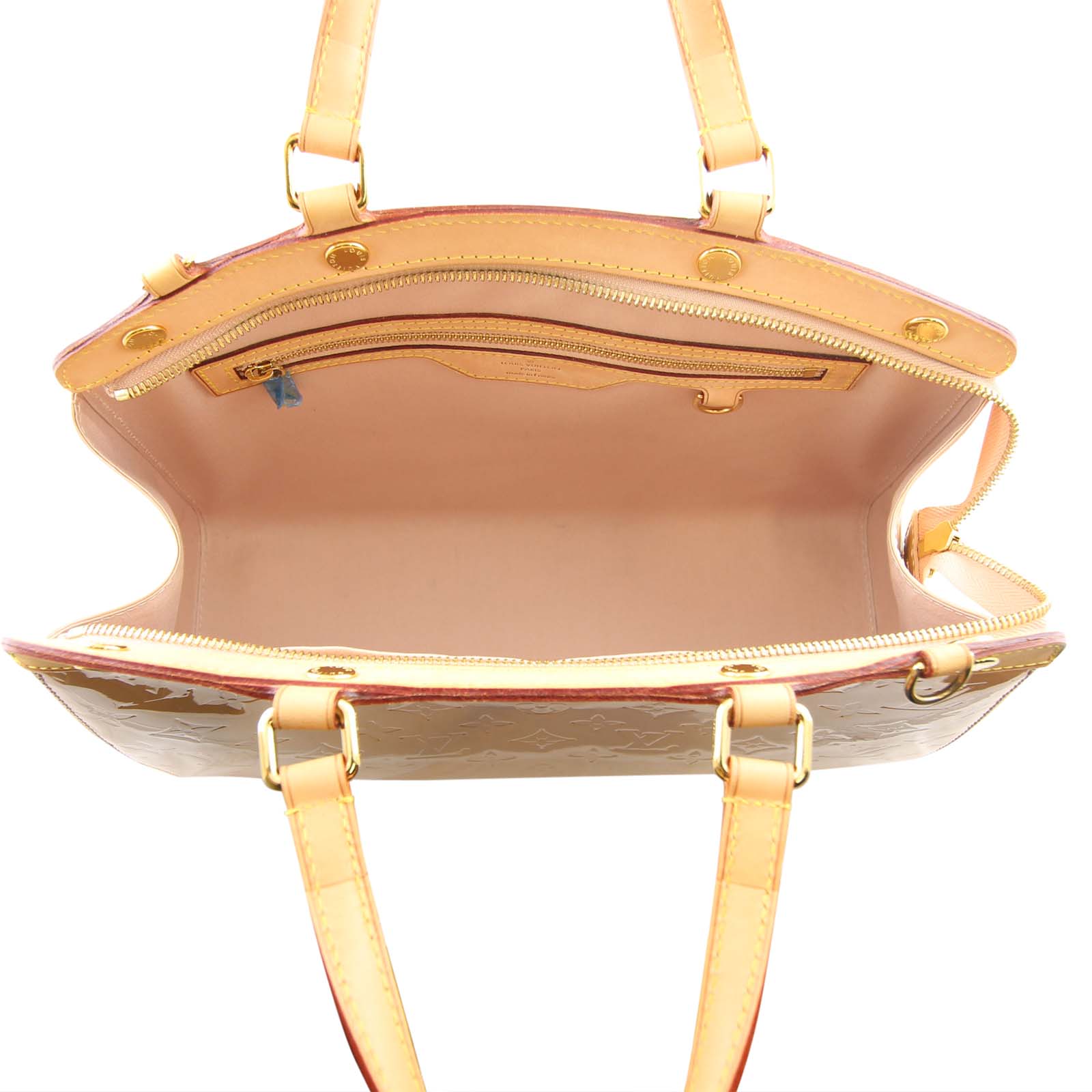 Louis Vuitton Brea MM Vernis Rose Florentine Interior