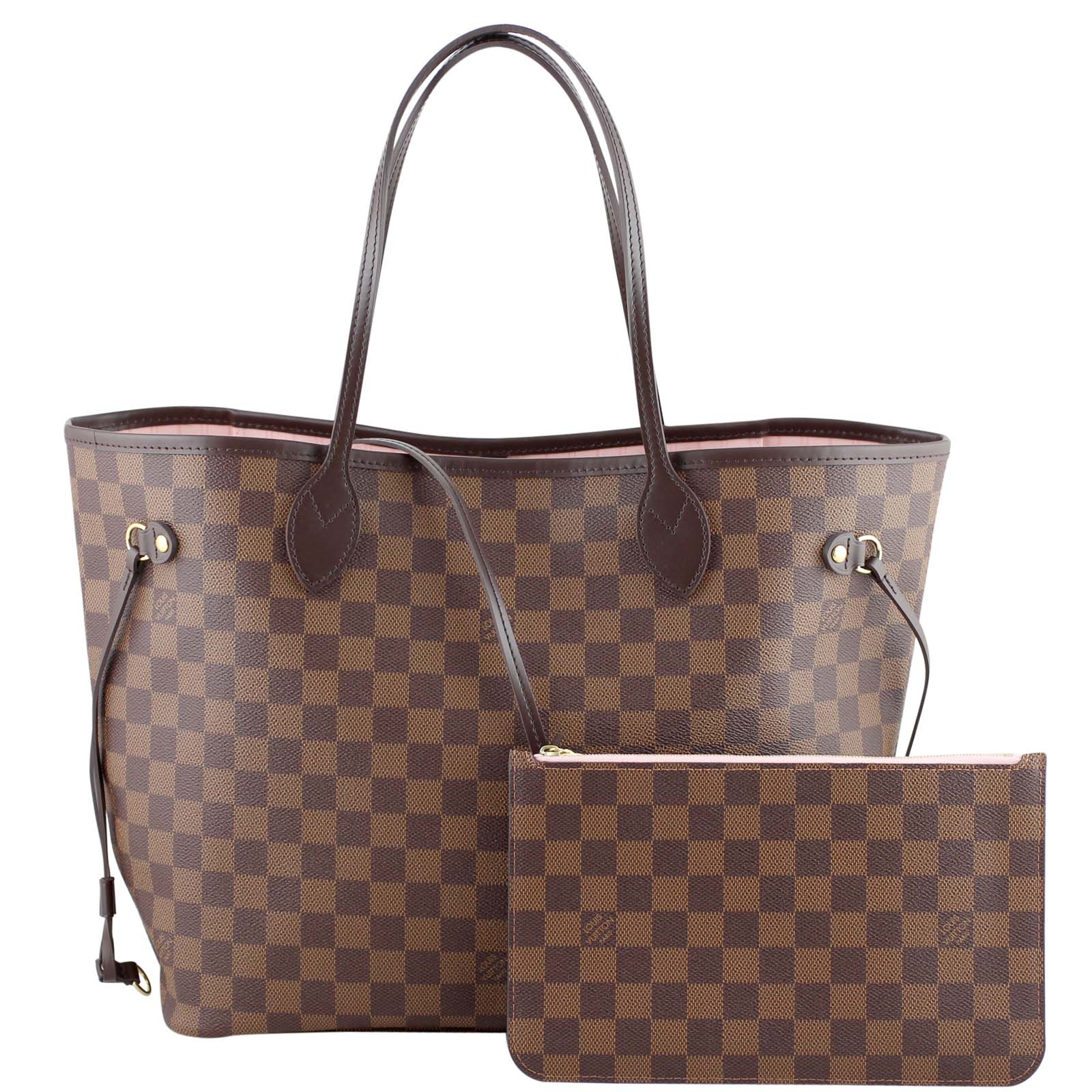 Louis Vuitton Neverfull MM Damier Ebene Front with Pouch