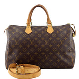 Louis Vuitton Speedy 35 Monogram Front with strap