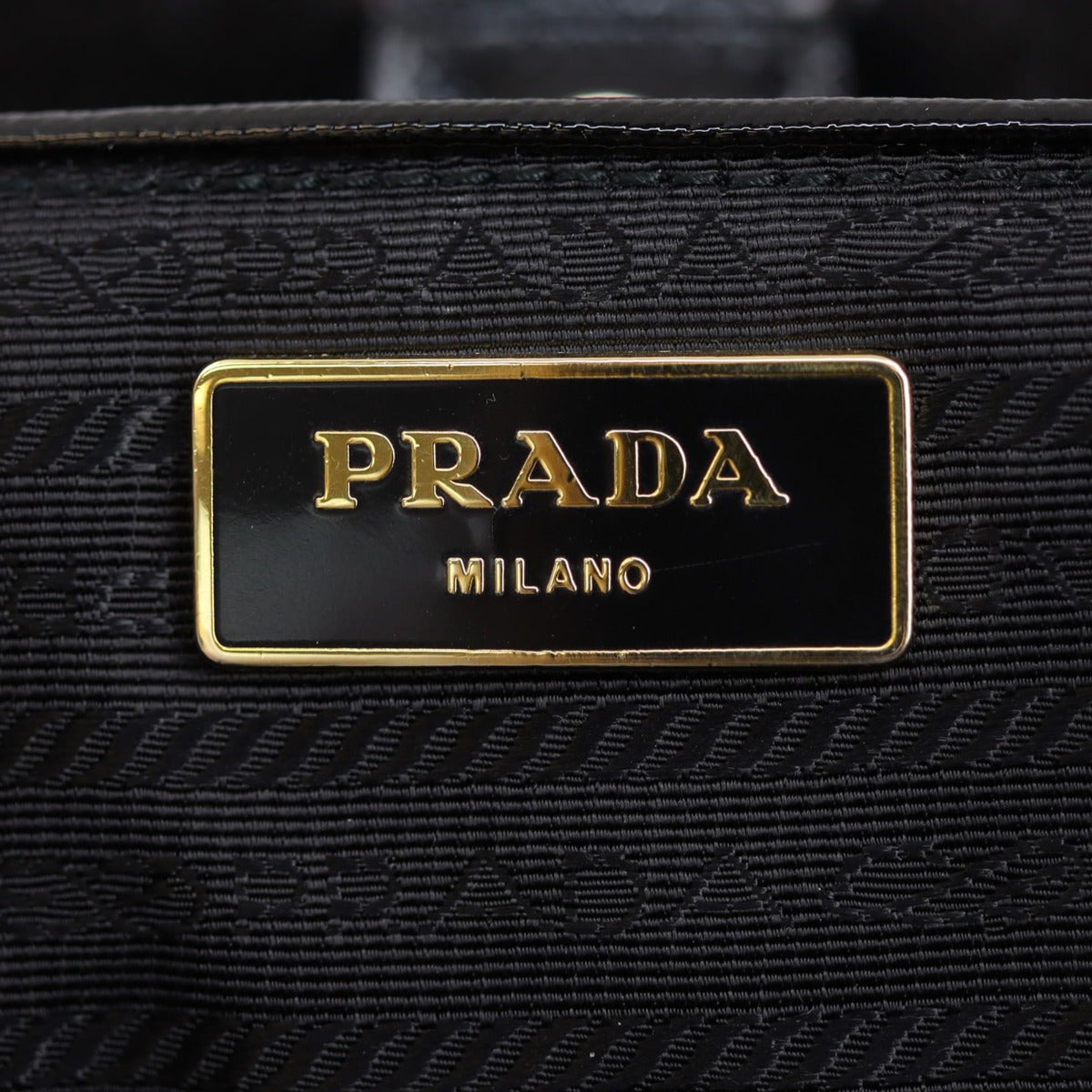 Prada Saffiano Vernice Lux Tote Large Stamp
