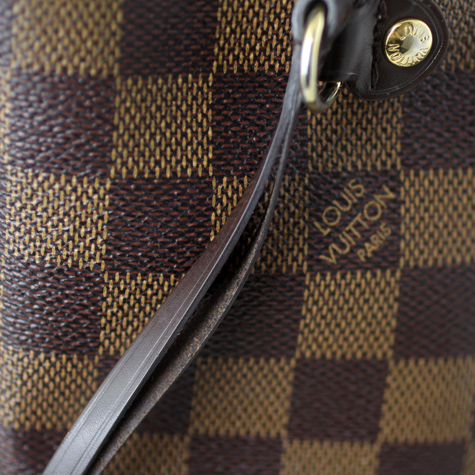 Louis Vuitton Neverfull MM Damier Bag Drawstring