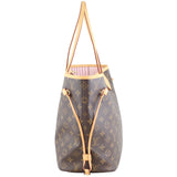 Louis Vuitton Neverfull MM Monogram Rose Ballerine Left