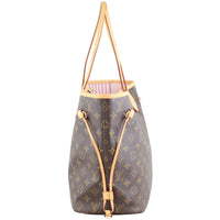 Louis Vuitton Neverfull MM Monogram Rose Ballerine Left