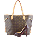 Louis Vuitton Neverfull MM Monogram Rose Ballerine Scale