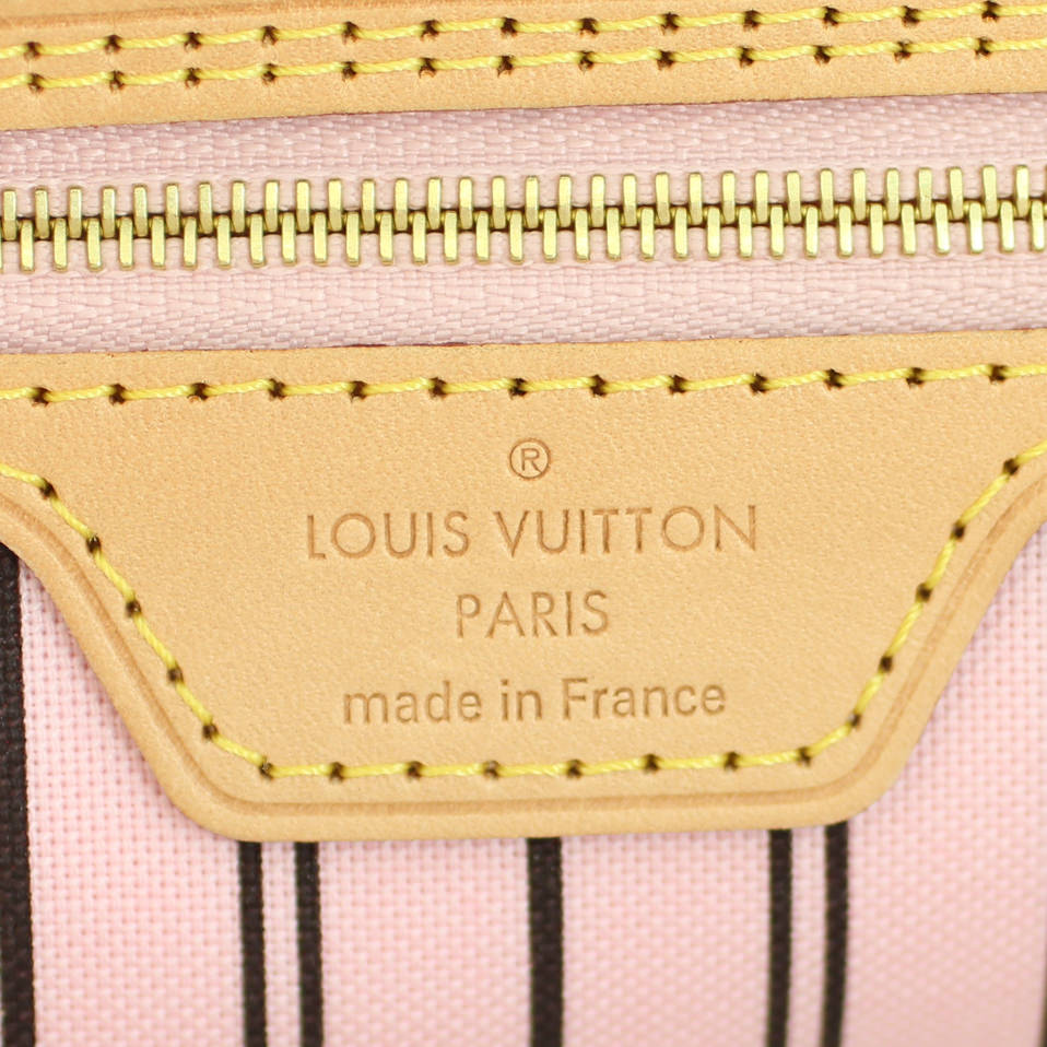 Louis Vuitton Neverfull MM Monogram Rose Ballerine Stamp