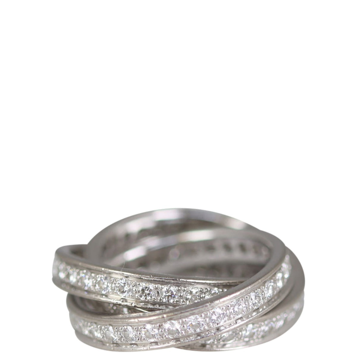 Cartier Trinity White Gold Diamond Ring Side
