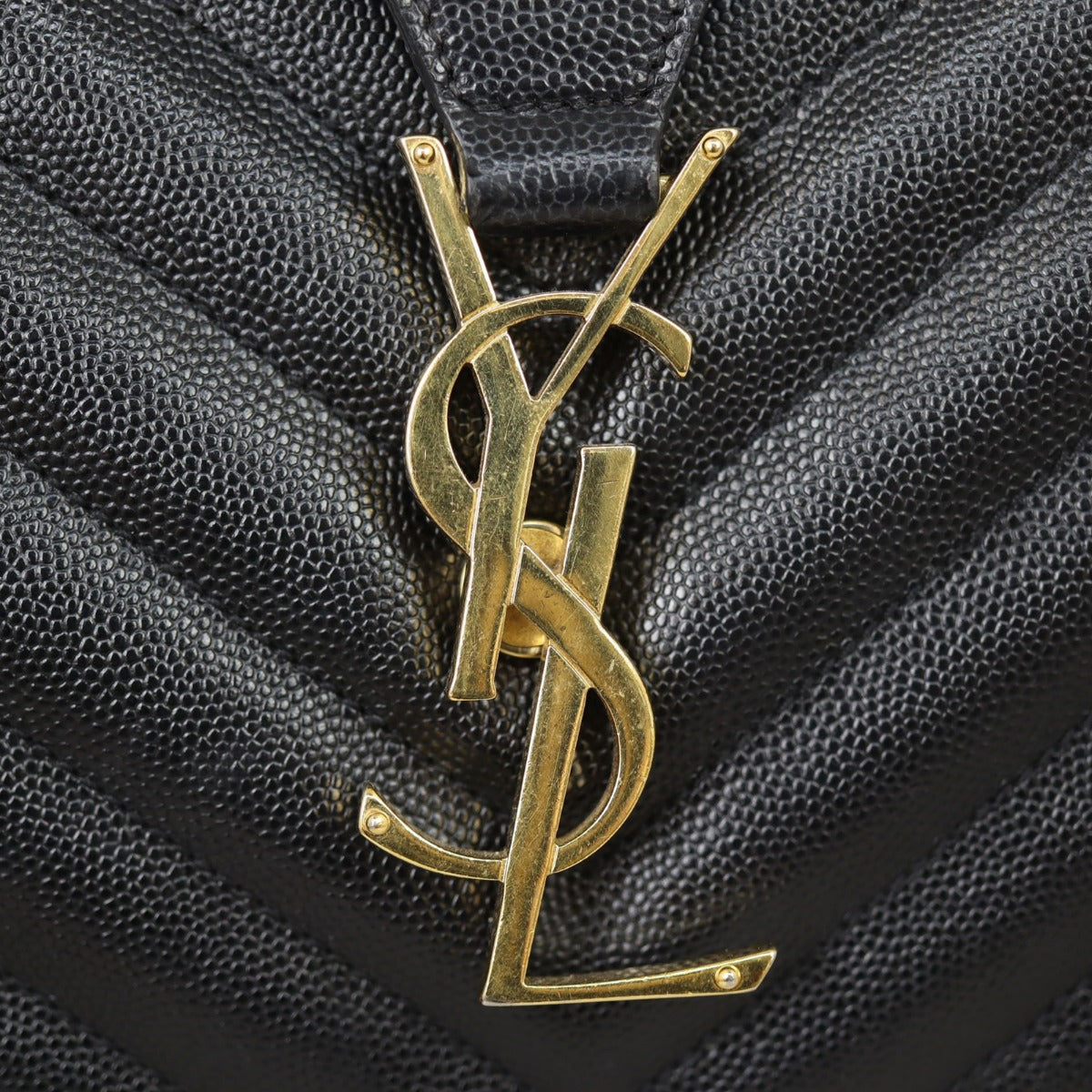 Saint Laurent Chevron Shopping Tote Hardware
