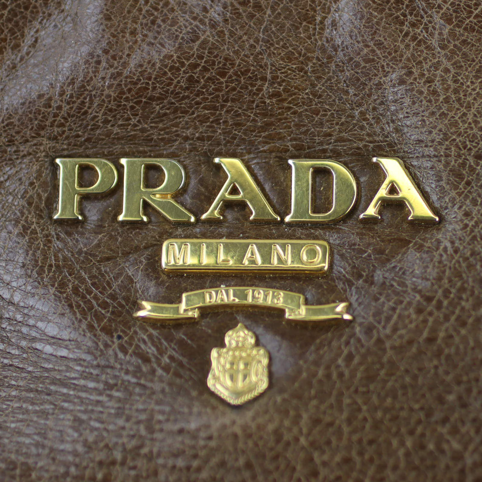 Prada Bruciato Leather Shoulder Bag Exterior