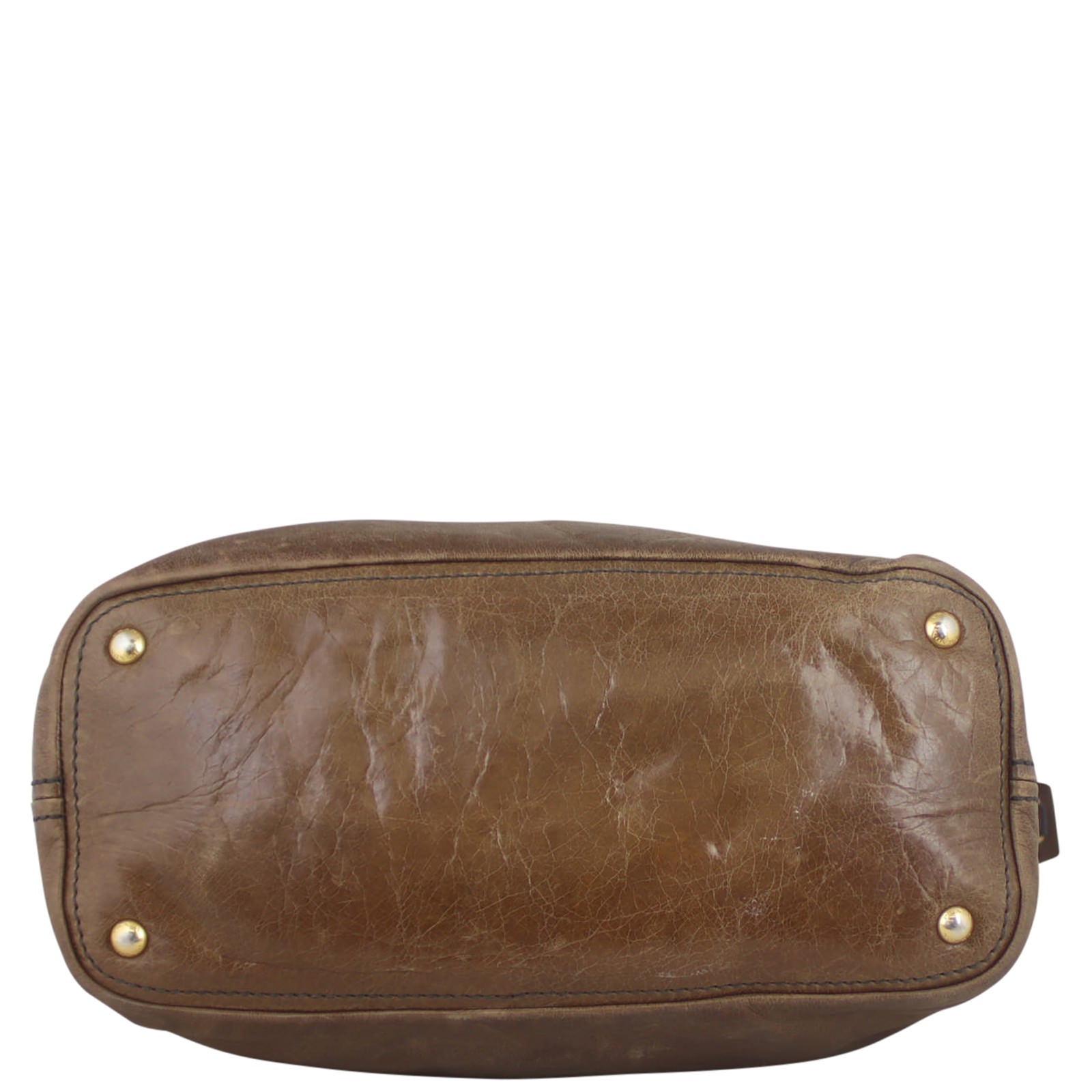 Prada Bruciato Leather Shoulder Bag Base