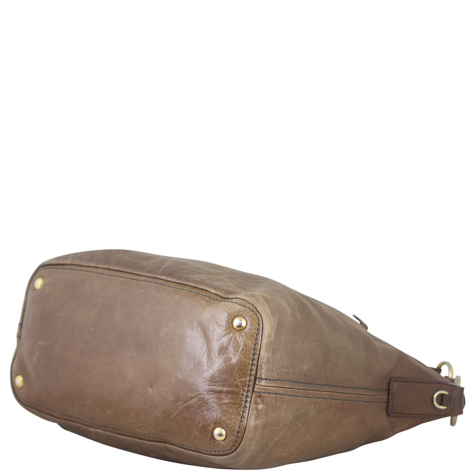 Prada Bruciato Leather Shoulder Bag Corner