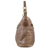 Prada Bruciato Leather Shoulder Bag Left