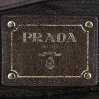 Prada Bruciato Leather Shoulder Bag Stamp