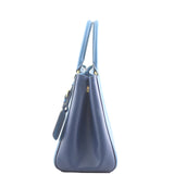 Prada Blue Saffiano Small Tote Left