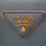 Prada Blue Saffiano Small Tote Logo