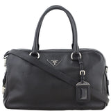 Prada Vitello Daino Bauletto Bag Front Strap