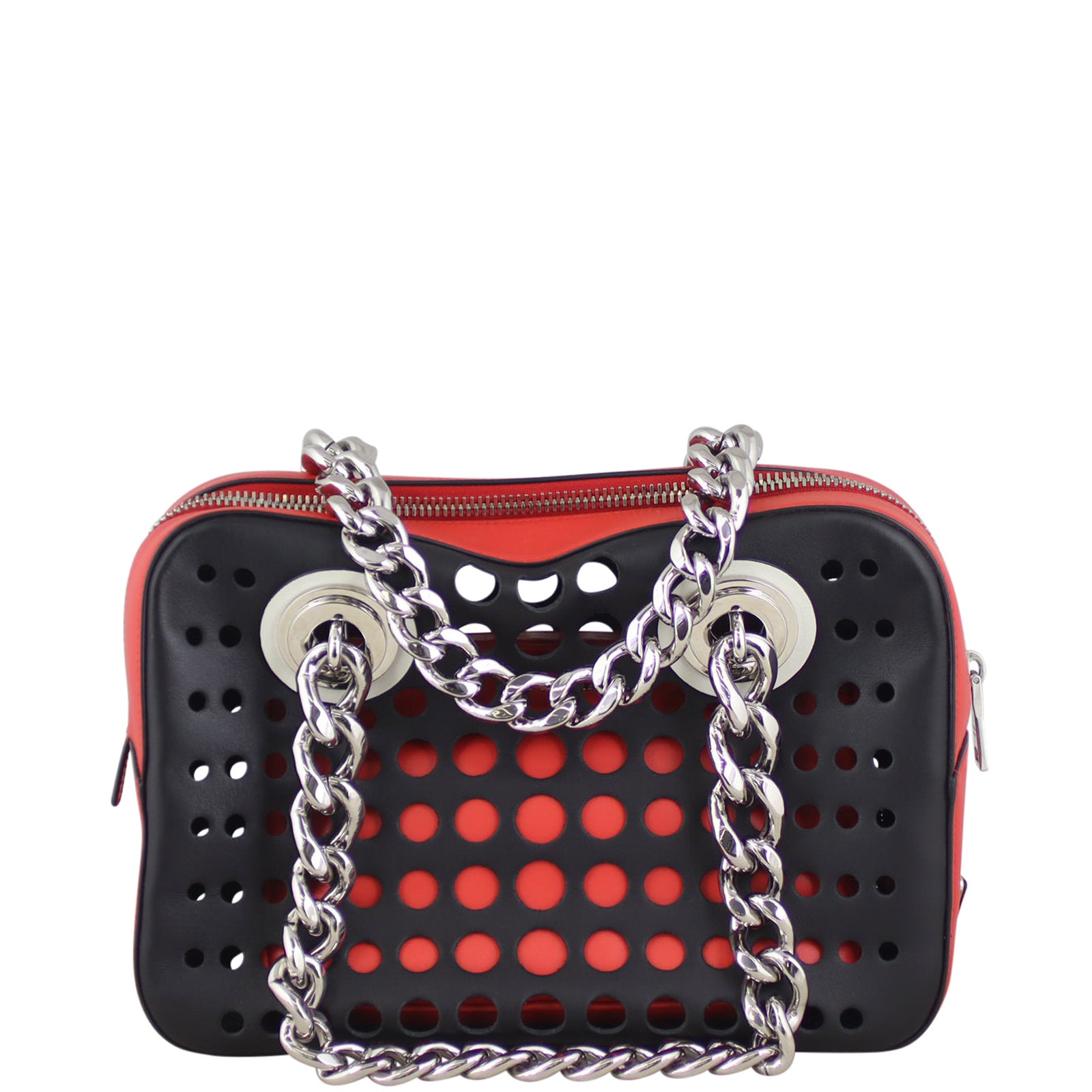 Prada Calfskin City Fori Chain Shoulder Bag Front