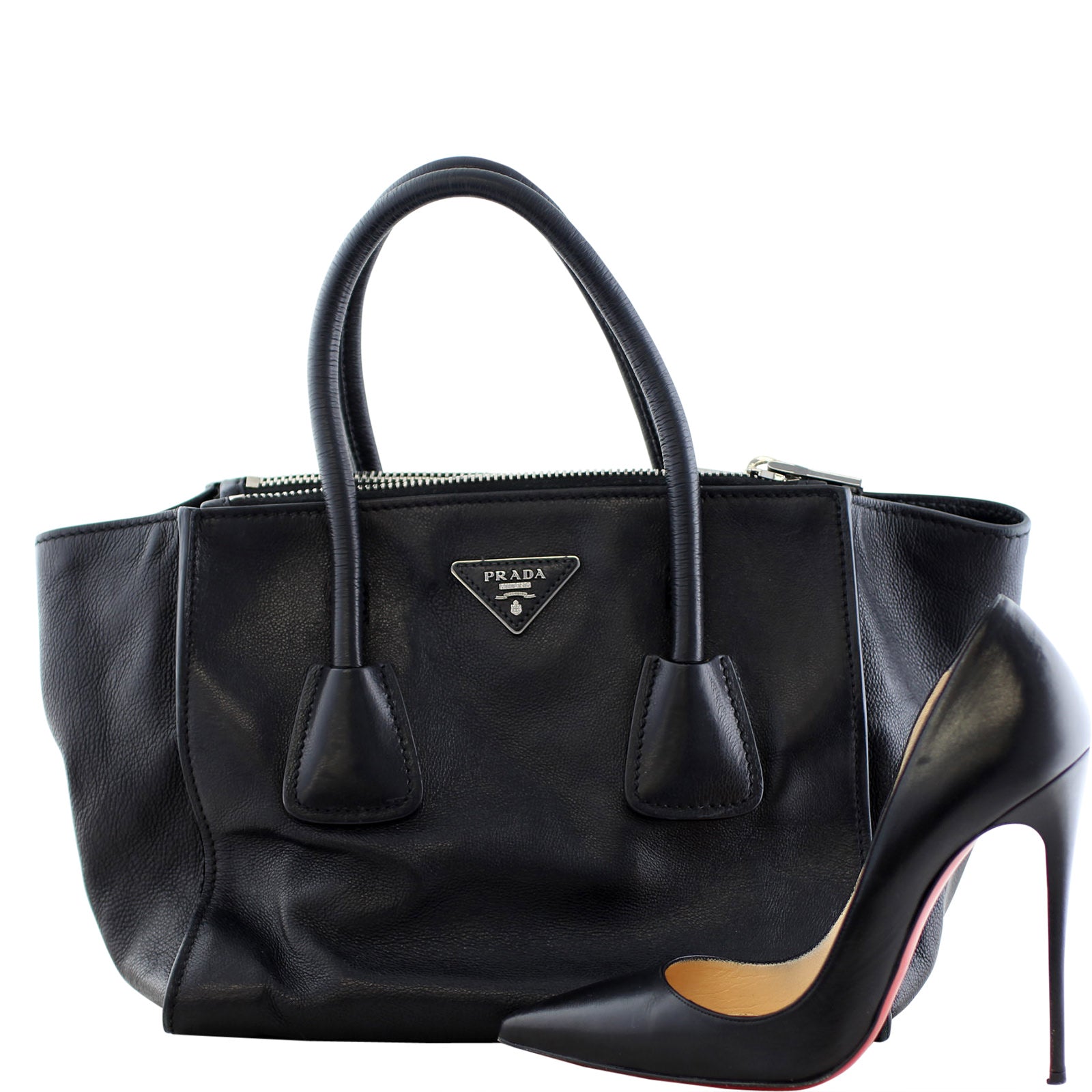 Prada Calfskin Twin Pocket Tote Shoe