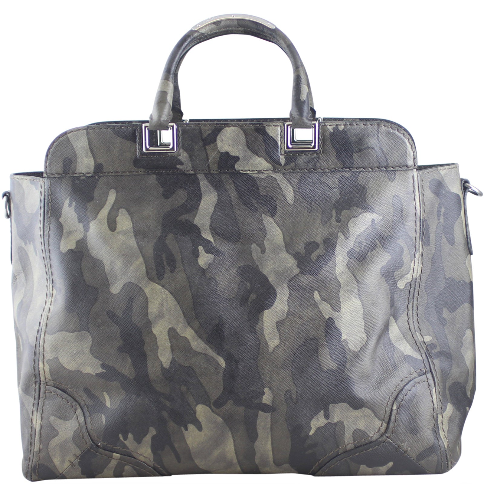 Prada Fumo Saffiano Leather Camouflage Tote Bag Back