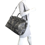 Prada Fumo Saffiano Leather Camouflage Tote Bag Mannequion