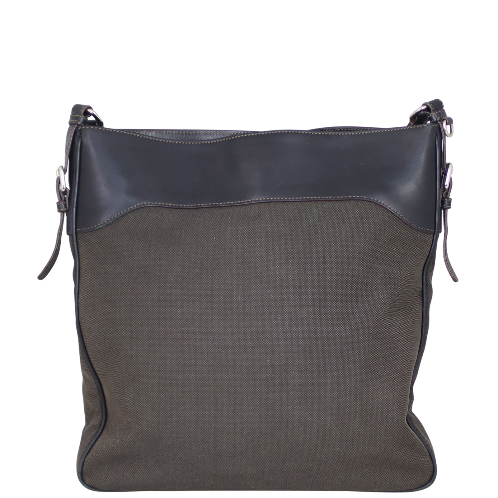 Prada Canvas Logo Messenger Back