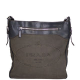 Prada Canvas Logo Messenger Front