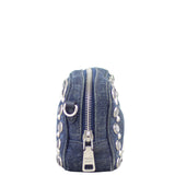 Prada Denim Borchie Embellished Mini Camera Bag Side