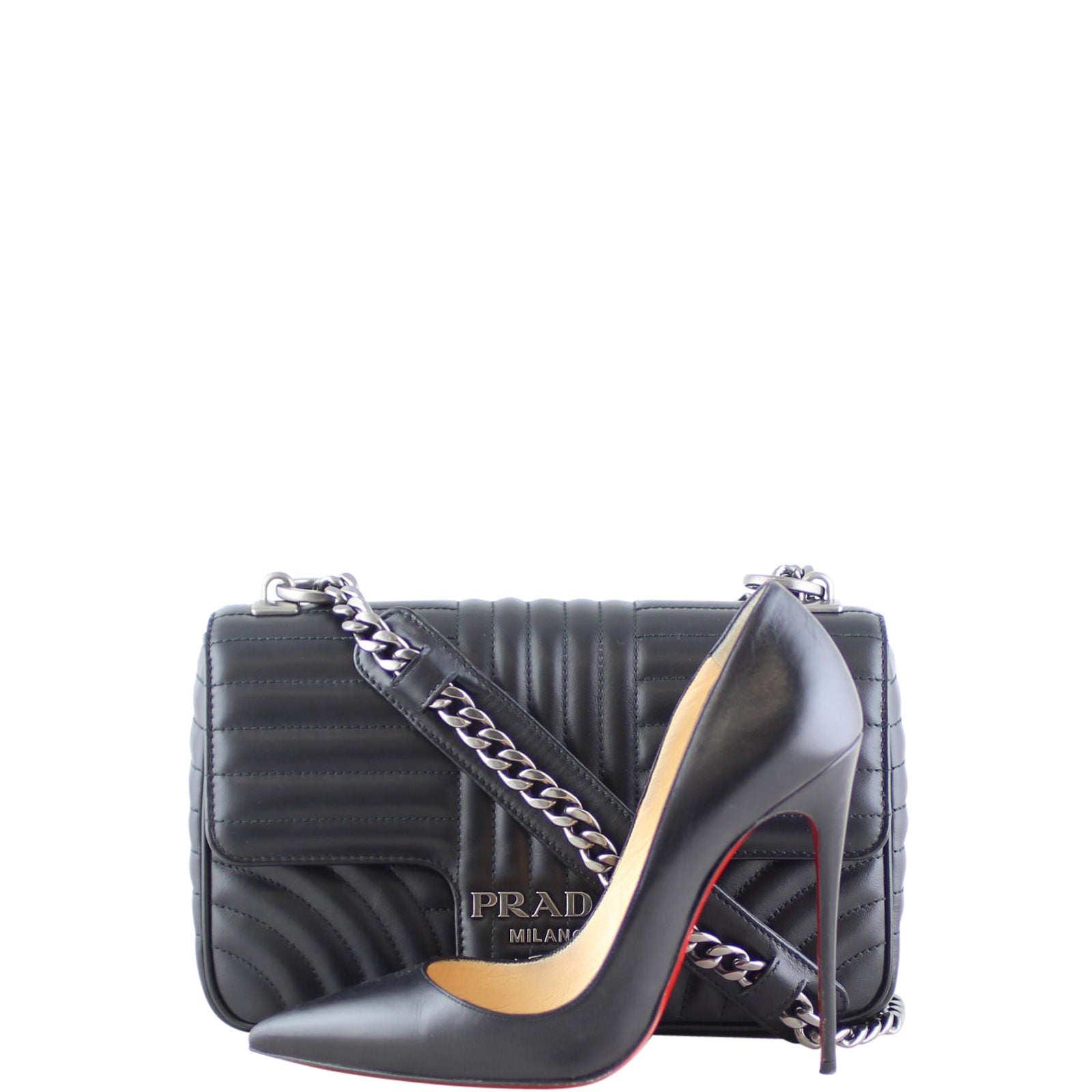 Prada Diagramme Medium Shoulder Bag Scale