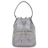 Prada Duet Leather Bucket Bag Front