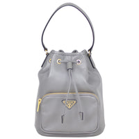Prada Duet Leather Bucket Bag Front