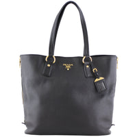Prada Vitello Daino Large Expandable Shopper Tote Front