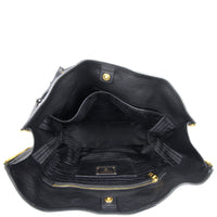 Prada Vitello Daino Large Expandable Shopper Tote Interior