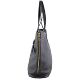 Prada Vitello Daino Large Expandable Shopper Tote Left