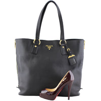 Prada Vitello Daino Large Expandable Shopper Tote Scale