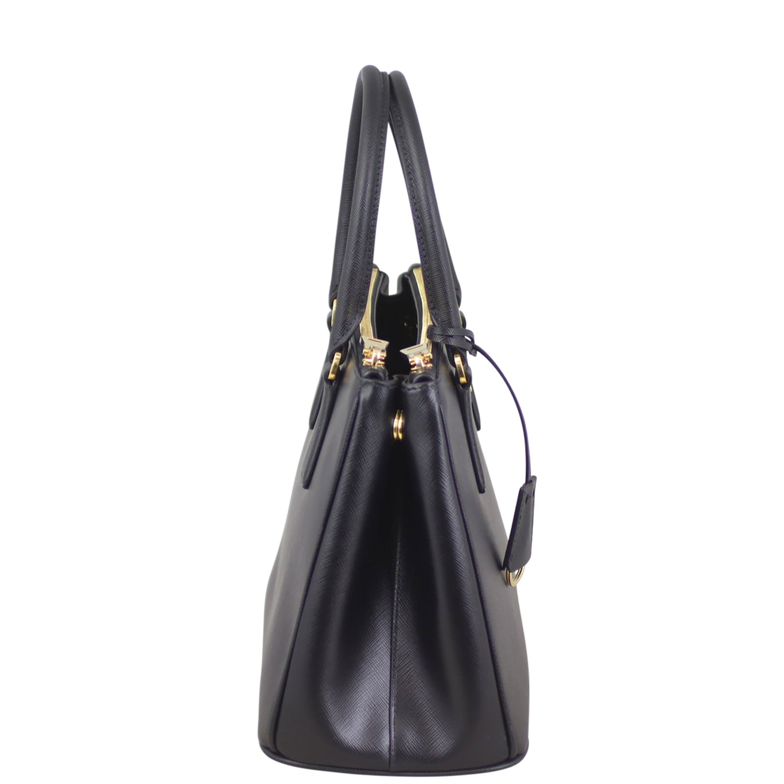 Prada Saffiano Lux Galleria Double Zip Tote Small Side