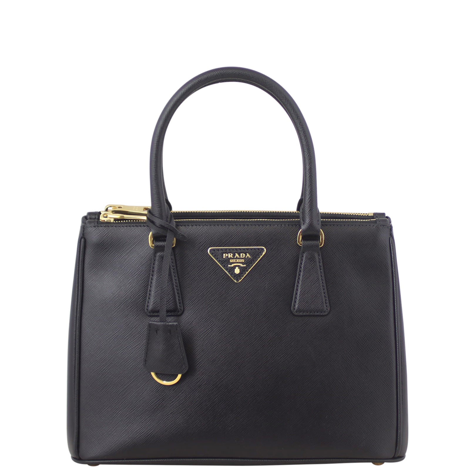 Prada Saffiano Lux Galleria Double Zip Tote Small  Front