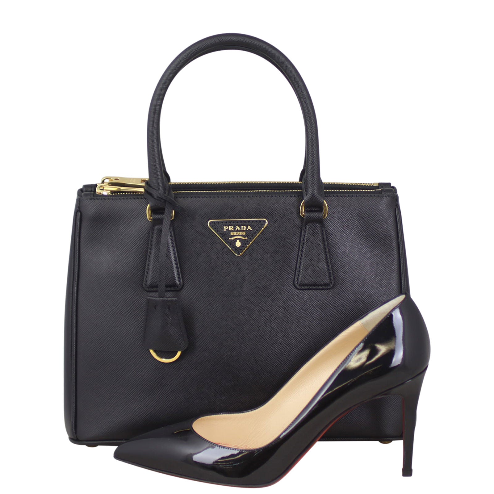 Prada Saffiano Lux Galleria Double Zip Tote Small Scale